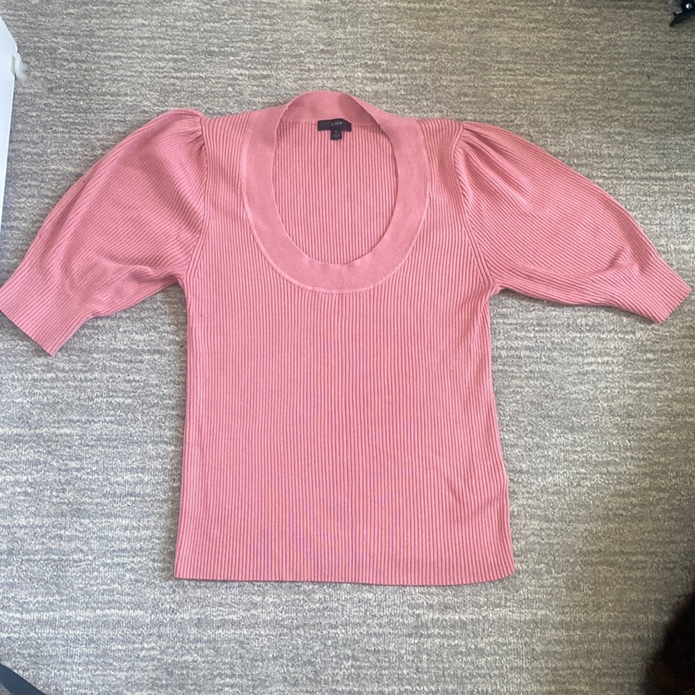 Dusty pink puff sleeve sweater